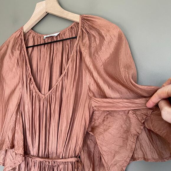 Mes Demoiselles‎ Twinkie Maxi Dress Nude Size 2 Silk Lightweight Flowy Billowy - Picture 12 of 16